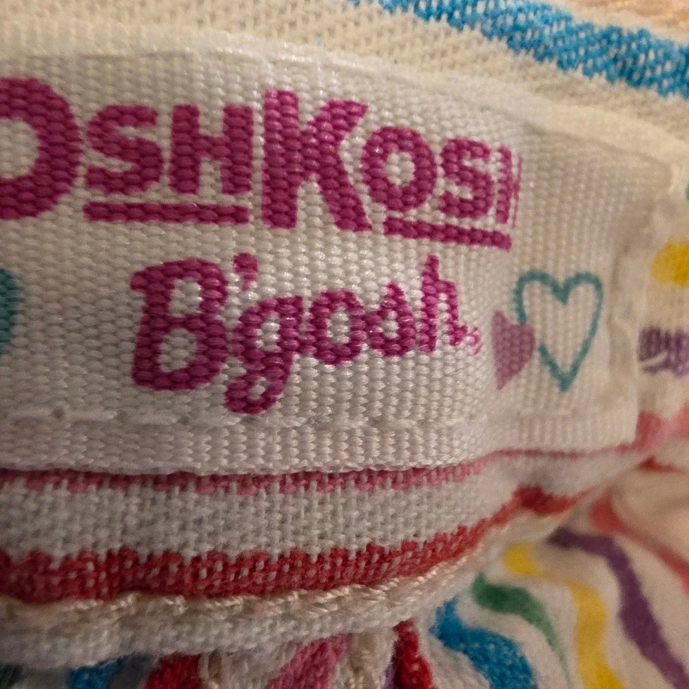 OshKosh B'gosh Shorts Girls 4 Rainbow Cotton Preppy Flower Heart Embroidery Y2K